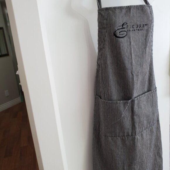 Epicure Striped Bib Apron w Pockets fits M-XL - Picture 2 of 11